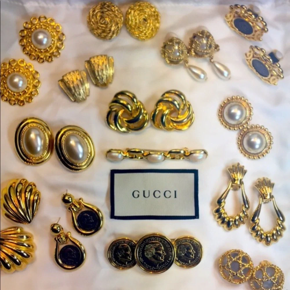 ⚜️Vintage PAOLO Gucci Celtic Swirl Clip On Earrings
